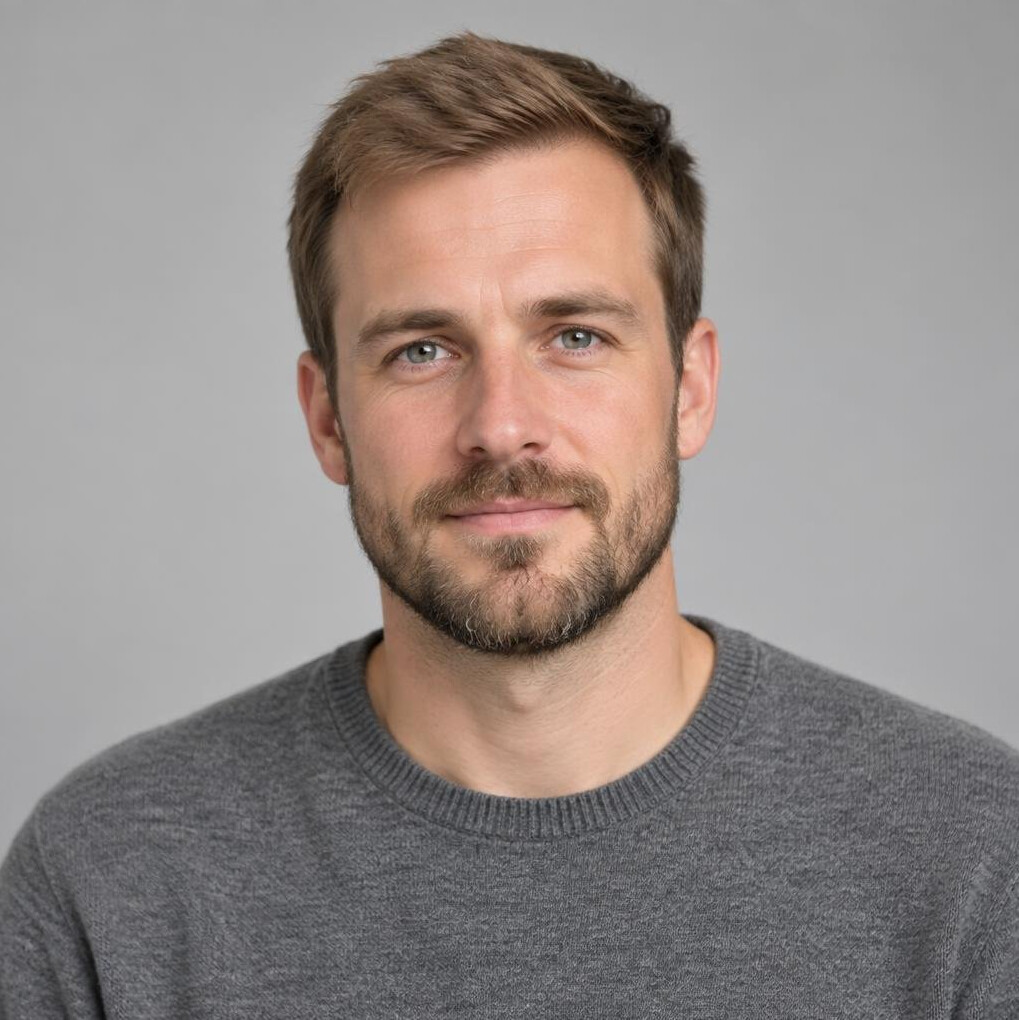 Portrait of a bearded man looking at the camera